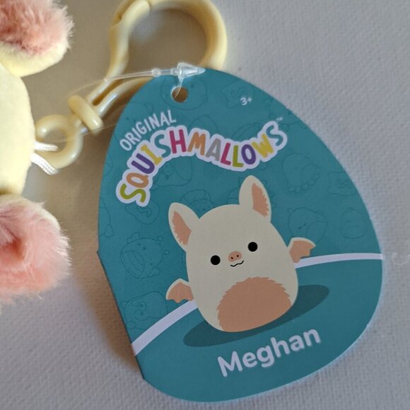 NWT 3.5" Halloween Meghan Pink Fruit Bat Purse Clip Squishmallows Plush Goth NEW - Picture 3 of 5